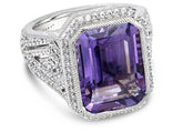 Judith Ripka 6.67ct Amethyst & 1.19ctw Bella Luce Sterling Ring - Size 11