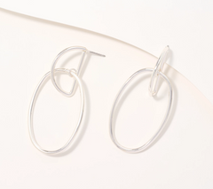 Joan Rivers D Top with Oval Silver Tone Hoop Earring