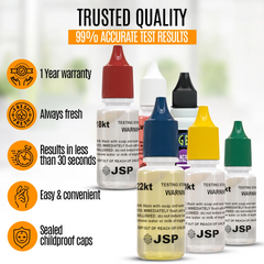 JSP® 14K Gold Testing Acid Solution – Yellow & White Gold Tester | 1pc