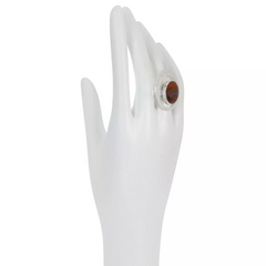 Anillo de plata de ley Jay King, colección Galería, con piedra de atardecer en el desierto. Talla 6