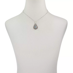 Colgante LiPaz de plata de ley con topacio azul en forma de pera de 1,8 ct y cadena de 45,7 cm