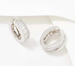 Diamonique x Lisa Freede Baguette Ear Cuff, Silvertone Brass