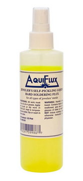 AquiFlux Self-Pickling Liquid Hard Soldering Flux 8 oz (½ Pint) | For Gold, Silver, Platinum, and Other Precious Metals | Jeweler’s Soldering Solution with Spray Top Applicator