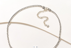 JAI Sterling Silver Peridot Pave Station 3.7mm Box Chain Necklace