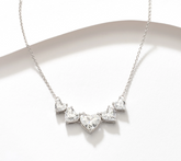 Fire Light Lab Grown Diamond 2.5cttw Heart Smile 18" Necklace, 14K WG