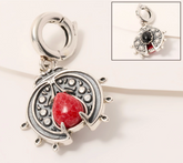 Mini mariquita reversible de ágata de plata esterlina del oeste americano. 3,81 cm