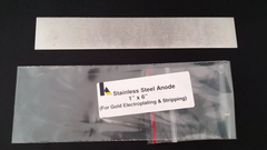 Krohn Stainless Steel Anode 6" x 1" for Gold Electroplating & Stripping