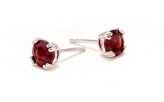Affinity Gems Garnet Stud Earrings – Sterling Silver – 1.80ctw