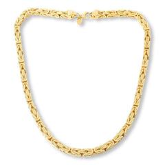 Bellezza Bronze Diamond-Cut Square Byzantine Chain Necklace, 21"