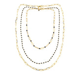 Bellezza Bronze Goldtone Black Spinel Layered Look Necklace 2piece Set