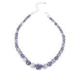 Jay King Sterling Silver Violet Stone Graduated Bead Necklace 18" .925