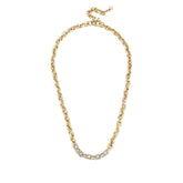 BaubleBar Lucy Goldtone Clear Stone Cable Chain Necklace | 18" Statement Chain