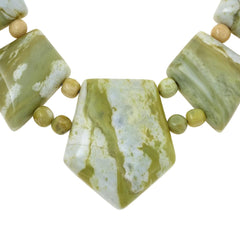Jay King Sterling Silver South African Olive Calcite Necklace