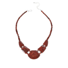 Jay King Sterling Silver Indonesian Red Quartzite Necklace 18" .925