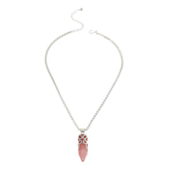 Jay King Sterling Silver Rose Quartz Pendant with Chain Necklace