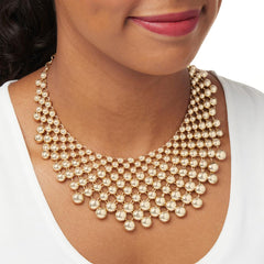 R.J. Graziano “Plush Life” Beaded Collar Necklace – Goldtone