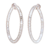 Made by Malyia 14K White Gold Dancing Wave Twist Hoop Earrings | 1.5 CTTW