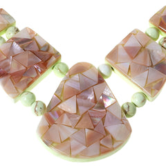 Jay King Yellow Meadow Stone Bluefer Shell Inlay Reversible Necklace