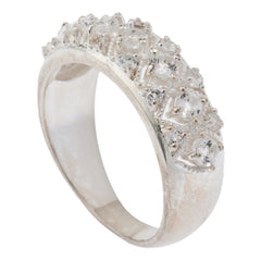 Herkimer Mines "Diamond" Quartz and White Topaz Band Ring