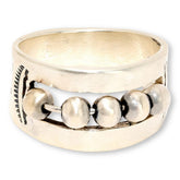 Chaco Canyon Sterling Silver Bead Stamped Ring, Size 6