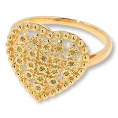Colleen Lopez Sterling Silver Diamond Heart-Shape Cluster Ring, Size 8