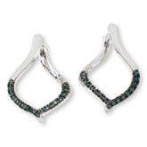 Colleen Lopez Sterling Silver 1/4ctw Blue Diamond Forward-Facing Earrings