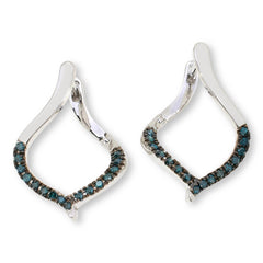 Colleen Lopez Sterling Silver 1/4ctw Blue Diamond Forward-Facing Earrings