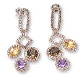 Colleen Lopez Sterling Silver Multigemstone & CZ Dangle Earrings, 1-1/2"