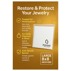 Duhaas® 8x8 Inch Treated Jewelry Polishing Cloth – Individually Wrapped