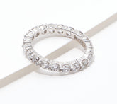 Diamonique 100-Facet Eternity Band Ring, Sterling Silver Size 8