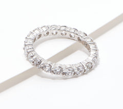 Diamonique 100-Facet Eternity Band Ring, Sterling Silver Size 8