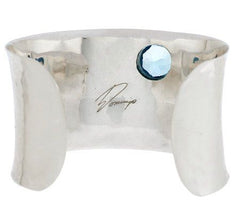 Dominique Dinouart Sterling Silver Blue Topaz Bold Cuff Bracelet 6-3/4"