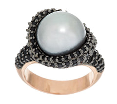 Honora Cultured Silver Pearl 11.5mm & 2.00cttw Spinel Ring, Sz 6