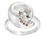 Mary Esses Sterling Silver Knot w/ Diamond Accents Ring, Size 7