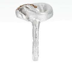 Mary Esses Sterling Silver Knot  w/ Diamond Accents Ring, Size 8