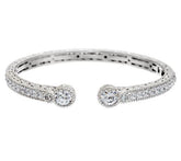 Judith Ripka Sterling silver 4.75 ct tw 118 Facet Diamonique Cuff Bracelet, 7-1/4'
