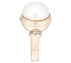 Honora Cultured White Pearl 12.0mm Gemstone Accent Bronze Ring Size 7