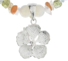 Lee Sands Sterling Silver Hibiscus Flower Beaded Necklace, 17"