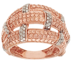 Anillo de plata esterlina con diseño de cesta y corte de diamante abovedado, talla 6
