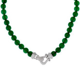 Judith Ripka Sterling Silver Green Gemstone Bead Necklace, 20"L