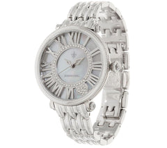 Judith Ripka Silvertone White London Watch, Large