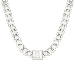 Stella Valle Silvertone Logo Chain Necklace by Lori Greiner 16"