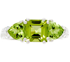 JMH Jewellery Sterling Silver and Peridot Celtic Ring Size 8