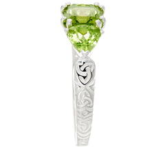 JMH Jewellery Sterling Silver and Peridot Celtic Ring Size 8