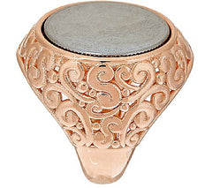 Bronzo Italia 100 Lire Coin Scroll Design Ring, Rose, Size 6