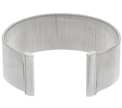 Italian Silver Sterling Polished Wire Wrapped Cuff Bracelet, 6-3/4"
