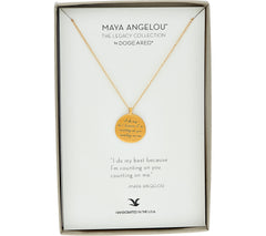 Maya Angelou "I do my best" 14K Gold Plated Quote Pendant by Dogeared