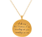 Maya Angelou "I do my best" 14K Gold Plated Quote Pendant by Dogeared