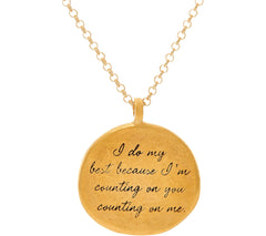 Maya Angelou "I do my best" 14K Gold Plated Quote Pendant by Dogeared
