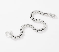 JAI Sterling Silver 5.3mm Round Box Chain Bracelet, 8"